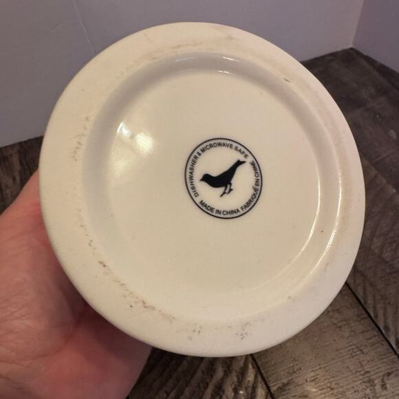 ANTHROPOLOGIE Coffee Mug Monogram Letter Initial "K" Retro Shaving Style - Picture 5 of 5